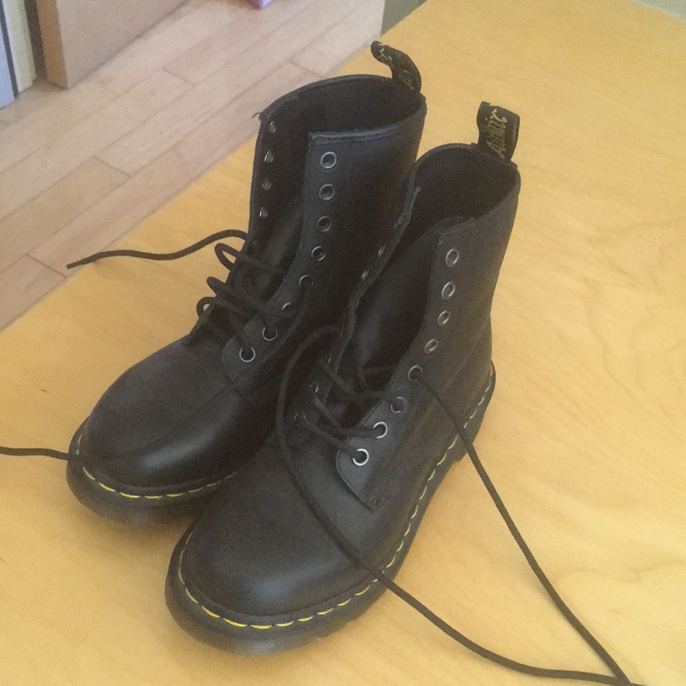 Matte Black Doc Martens Combat Boots